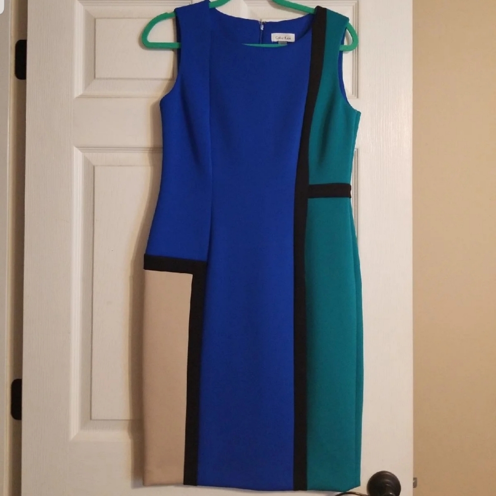 Calvin Klein color block sheath dress